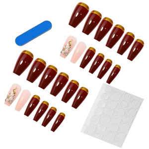 <span class=keywords><strong>Faux</strong></span>-<span class=keywords><strong>ongles</strong></span> artificiels à pression de <span class=keywords><strong>couleur</strong></span> <span class=keywords><strong>bordeaux</strong></span> de haute qualité, couverture complète portant de <span class=keywords><strong>faux</strong></span> <span class=keywords><strong>ongles</strong></span> - Product Image 5