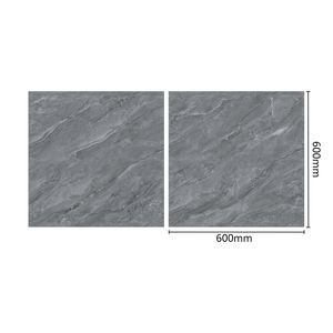 Venta caliente 600x600 Mármol pulido esmaltado brillante Azulejo gris sólido Interior Sala de estar Piso Porcelana Piso Carreaux De Sol Azulejo - Product Image 6