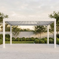 Pergola Aluminium Berlubang Kustom Ukuran Sesuai Pesanan, Tahan Air, untuk Taman, Halaman, Kolam Renang, Hotel (OEM ODM)