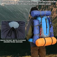 Sac à dos de camping imperméable, grand sac à dos de randonnée pour accessoires de plein air et voyages