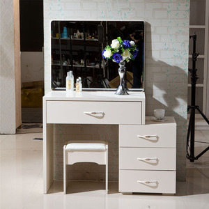 <span class=keywords><strong>Commode</strong></span> en bois blanc à <span class=keywords><strong>3</strong></span> tiroirs avec miroir, <span class=keywords><strong>commode</strong></span> de chambre à coucher et au Center de la maison - Product Image 3