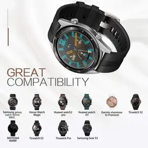 22mm שעון רצועת עבור Huawei שעון gt 2/2e/3 פרו סיליקון Smartwatch חגורת צמיד Samsung Galaxy שעון 3/45mm/46mm S3 להקה