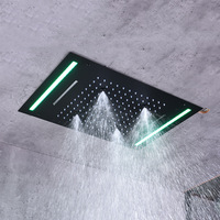 Pommeau de douche carré LED en acier inoxydable 304, 3 modes, haute pression, effet pluie, pulvérisateur supérieur ultra-mince, économie d'eau