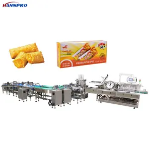 Frozen products Taro Red Beans pied fruit Pineapple pie collection cartonging machine with feeding conveyor packing system