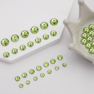 Cuentas de diamante de resina epoxi de peridoto brillante de 6 mm con orificio central para coser, marca YAXI, modelo 214-6, accesorios de joyería - Product Image 3