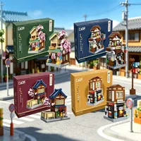 Cada C66071-C66074 2026 Nuevo Mini Diorama de Escena Urbana, Adornos para el Hogar, Modelo de Casa de Té, Regalo Festivo, Sets de Bloques de Construcción