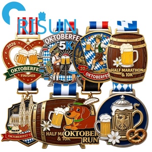 Medalla de Metal 3D en Relieve para Festival de <span class=keywords><strong>Cerveza</strong></span>, Carrera 5K 10K, Medalla Personalizada con Abrebotellas de <span class=keywords><strong>Cerveza</strong></span> Oktoberfest, Medallón con Cinta - Product Image 1