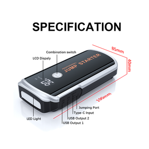 1500A 18000มิลลิแอมป์ต่อชั่วโมง48kW รถยนต์พกพาได้แบตเตอรี่ลิเธียม12โวลต์แบบอเนกประสงค์ USB-C B18พาวเวอร์แบงค์200 - Product Image 3