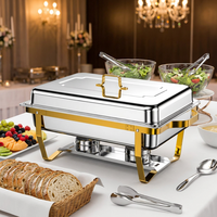Liyunda Réchaud de buffet professionnel en acier inoxydable argenté 9L, à alimentation alcoolique, à économie d'énergie, avec compartiments intérieurs, pour la restauration