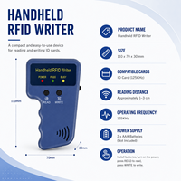 Duplicador de Tarjetas RFID Portátil Azul de 125KHz, Clonador de Tarjetas EM4100, Copiador y Duplicador Portátil para Tarjetas de Acceso