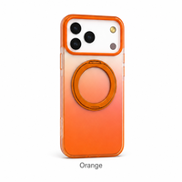 Étui IMD à dégradé de couleurs pour iPhone 15 Pro Max avec support magnétique rotatif, antichoc, anti-lumière bleue, personnalisable avec étiquette blanche