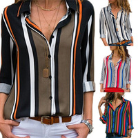 Ladies Shirt Hot Sale Autumn Women Top Fashion Long Sleeve Ladies Striped Office Shirt Blouse Blusas Femininas