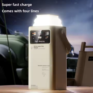 Banco de Energía de Alta Capacidad para Exteriores, 50000 mAh, 22.5 W, Carga Rápida, con 4 Cables, Mango y Luz LED - Product Image 2