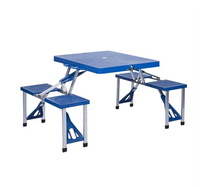 Hot Sale Garten Tragbare faltbare Abs Kunststoff Klapp Esstisch mit 4 Sitzen Klapptisch