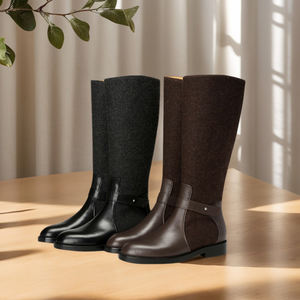 Damenstiefel Plateau Strick Overknee-Stiefel für Herbst Winter Schuhe Damen Blockabsatz Sockenstiefel Schuhe Damen - Product Image 1