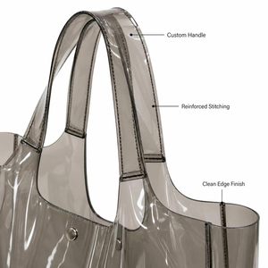 Bolsa de Mano de PVC Transparente con Impresión Personalizada, Impermeable, de Gran Capacidad, para la Playa, Compras, Hombro, Reutilizable, Proveedor Mayorista - Product Image 5