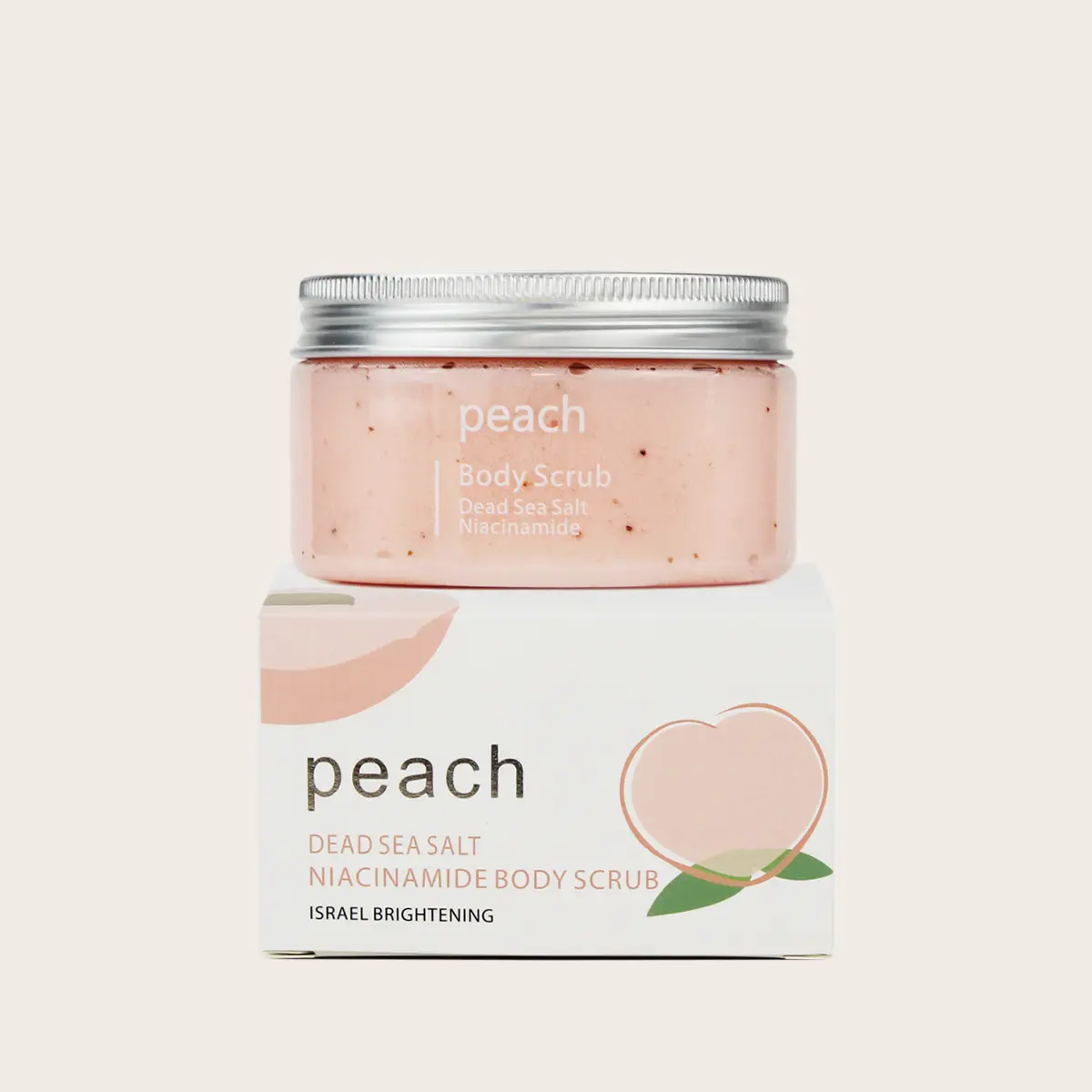 New Product Arrival Peach Body Scrub Moisturize Niacinamide Dead Sea Salt Remove Dead Skin Whitening