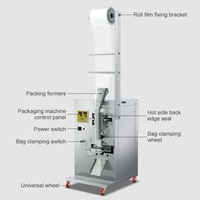 Machine de remplissage et d'emballage verticale à bas prix pour sachets, petites pochettes, noix, quincaillerie, jouets, café, thé, et sacs en plastique, avec pesage et scellage de poudre