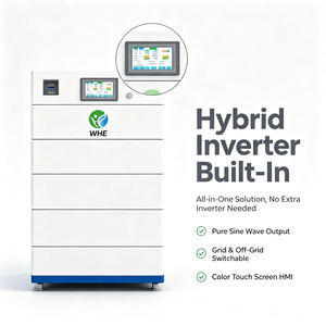 Système de batterie domestique mural LiFePO4 51,2 V 16 kWh/15 kWh, série WHE-STACK-51,2 V, BMS Bluetooth/WiFi IP20, stockage d'énergie solaire - Product Image 1