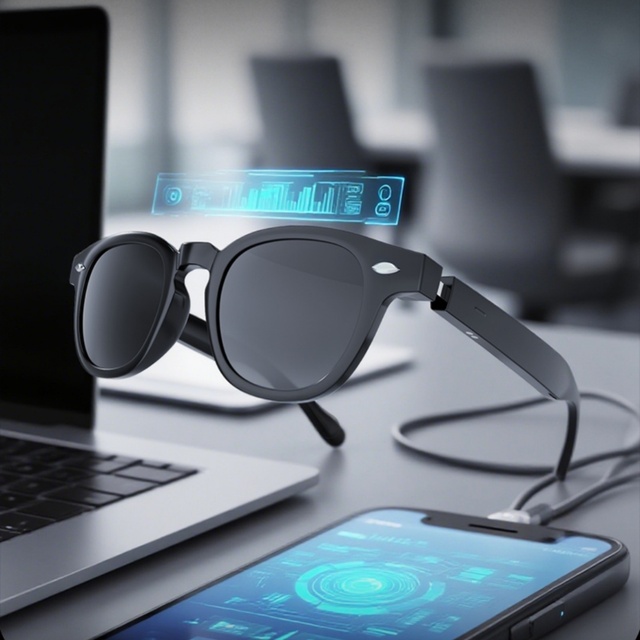 AI Smart Audio Sunglasses for Men Women Wireless Handfree Call Music Headsets Bone Conduction Titanium Frame IPX-4 Waterproof