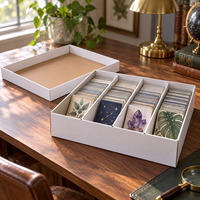 Boîte de rangement personnalisée en carton ondulé pour cartes à collectionner, avec 4 compartiments et couvercle détachable, pour cartes de sport et TCG, vente en gros