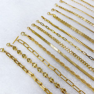 Collier de chaîne à maillons cubains en acier inoxydable classique de haute qualité plaqué or 18 carats pour unisexe - Product Image 3