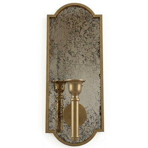 Luxury Antique Brass <b>Wall</b> <b>Sconce</b> Mirror Decorative Metal <b>Wall</b> <b>Sconces</b> with Dual Candle Holders Vintage Home Decor - Product Image 1