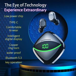 LED Digital Unique Design Y One Handsfree Wireless <b>Gaming</b> Earbuds Waterproof TWS Earbuds Y-One Earphones - Product Image 2