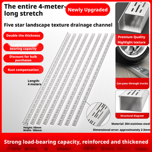 รางระบายน้ำสแตนเลส 304 แบบเส้นตรง/รางระบายน้ำในสวน ใช้งานได้จริง สวยงาม และมีคุณภาพสูง - Product Image 3