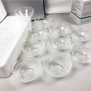 Lot de 10 petits bols en <span class=keywords><strong>verre</strong></span> empilables, design minimaliste, écologiques, faits à la main, ramequins transparents pour condiments, glaces, collations, bonbons, repas - Product Image 5