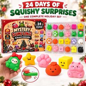 Calendrier de l'Avent de Noël Black Friday : Boîte Mystère Squishy en Forme de Dumpling – Promotion Saisonnière – Coffret Cadeau de Fêtes Anti-stress à Presser - Product Image 5
