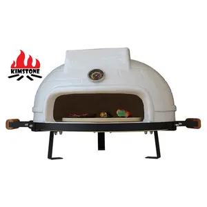 KIMSTONE Woodfired Pizza Ofen Kamado Produsen Kecil Mini Komersial Bata Italia Keramik Pizza Oven Tanah Liat untuk Luar Ruangan Dalam Ruangan