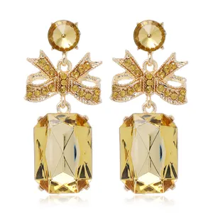 Модные золотые красочные серьги с кристаллами для женщин, оптовая продажа N2011143