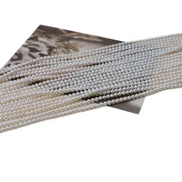 Chaîne de perles d'eau douce naturelles cultivées de qualité AA, de couleur blanche, de forme ronde, HB HB69 4-5 mm, pour la fabrication de bijoux