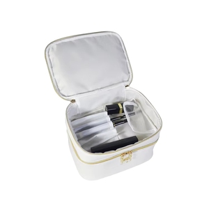 Bolsas de Maquillaje de Piel Vegana Personalizadas para Viaje, Tamaño Grande, Lavables, Blancas, para Mujer - Product Image 4