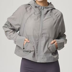 Women's Long Sleeve UV Protection Sun Shirt <b>Cooling</b> Outdoor Fitness Hooded <b>Jacket</b> | Lulu Style Lightweight Active Wear - Product Image 2