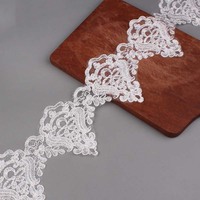 Accessoires de vêtements en gros, matériel de couture, tissu pour robe de mariée, garniture, broderie blanche dorée, literie, nappe, dentelle textile