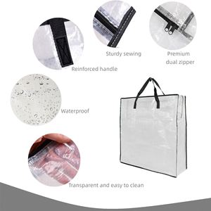 Wholesale Custom Size Waterproof Clear Storage Bag with Zipper and Handle Foldable Transparent Moving Tote for Quilt and Clothes - Product Image 3