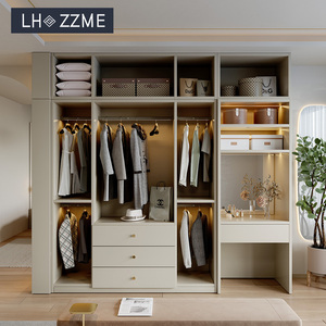 <span class=keywords><strong>Armadio</strong></span> in Legno Semplice, Design Personalizzato, Guardaroba Multiuso con Cassetti, Mobile per Camera da Letto ad Alta Capacità con Ripiani - Product Image 1