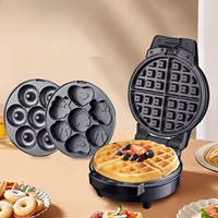 Machine à petit-déjeuner 3-en-1 : appareil à sandwich, gaufres et beignets, machine à pain électrique, machine à crêpes, adaptée à un usage domestique