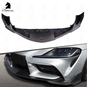 For Toyota GR Supra A90 A91 Mk5 TOS Style Front Lip Spoiler Carbon Fiber Front Splitter Bumper Spoiler Car Accessories 2019+