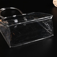 Sacs cadeaux personnalisables en PVC réutilisables pour bonbons, vin, chocolat, Noël, avec poignée longue et fermeture à bouton, en matériaux recyclés, vente en gros