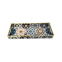 Vente flash - Ensemble de plateaux de service décoratifs de luxe en plastique pour la table à café, la nourriture, livraison directe d'usine
