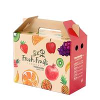 Boîte cadeau en carton ondulé personnalisée avec logo imprimé, emballage en papier pour fruits (pêches), type Gable, pour la vente au détail