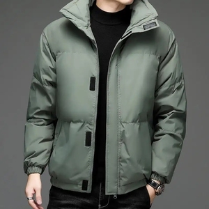 Nouveau chaud hommes lumière vers le bas hommes mode manteau à capuche court léger jeunesse Slim Fit manteau vers le bas s rembourré noir - Product Image 3