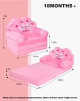 Silla Plegable Premium China Compress, Silla Rosa de Princesa, Espuma Montessori, Sofá Infantil 2 en 1, Cama para Niños