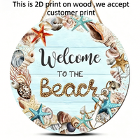 Guirlande de bienvenue pour la plage, décoration murale pour porte d'entrée, design bohème, rond en bois, drôle, pour mariage, anniversaire, Pâques, anniversaire de mariage