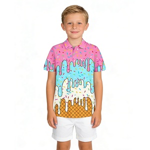 T-shirt de golf pour enfants, personnalisé avec impression par sublimation, design <span class=keywords><strong>gratuit</strong></span>, performance, doux, anti-transpiration, séchage rapide, polos pour enfants - Product Image 1