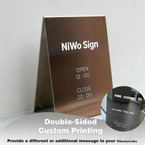 Panneau publicitaire extérieur <span class=keywords><strong>en</strong></span> A pour <span class=keywords><strong>trottoir</strong></span>, <span class=keywords><strong>en</strong></span> métal sandwich, double <span class=keywords><strong>face</strong></span>, pliable, pour affiches, avec cadre miroir, signalisation de rue - Product Image 4