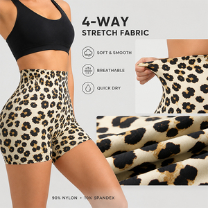Shorts Deportivos para Mujer, Estampado de Leopardo, Cintura Alta, Levanta Glúteos, Suaves, Transpirables, Elásticos, para Yoga, Gimnasio, Fitness y Running - Product Image 2